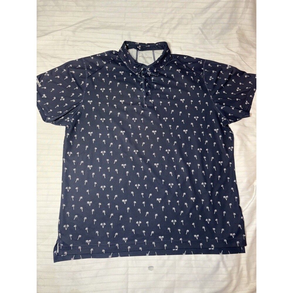 Bonobos Golf Mens Slim Fit Polo Shirt Navy Blue Palm Tree Print Size Extra Large